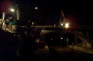 Funkenflug bei den Schweissarbeiten